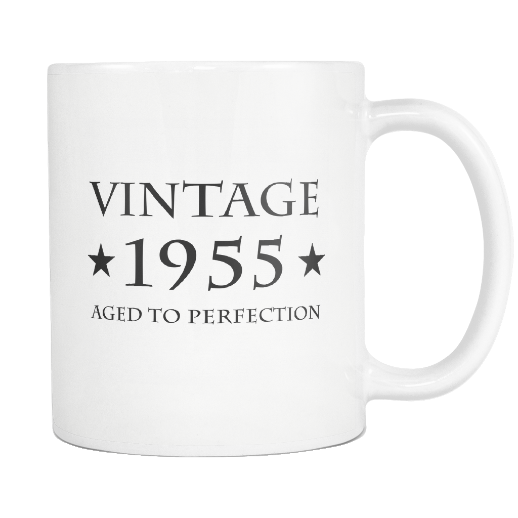 Vintage 1955 Aged To Perfection White Mug