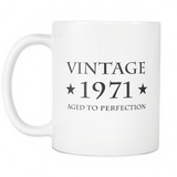 Vintage 1971 Aged To Perfection White Mug