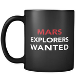 Mars Explorers Wanted Black Mug