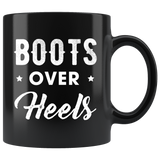 Boots Over Heels 11oz Black Mug