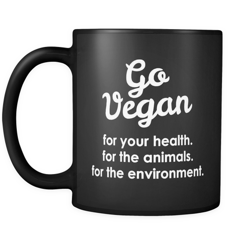 Go Vegan Mug in Black