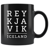 Reykjavik Iceland 11oz Black Mug