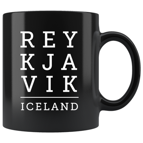Reykjavik Iceland 11oz Black Mug