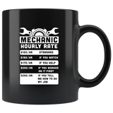 Mechanic Hourly Rate 11oz Black Mug