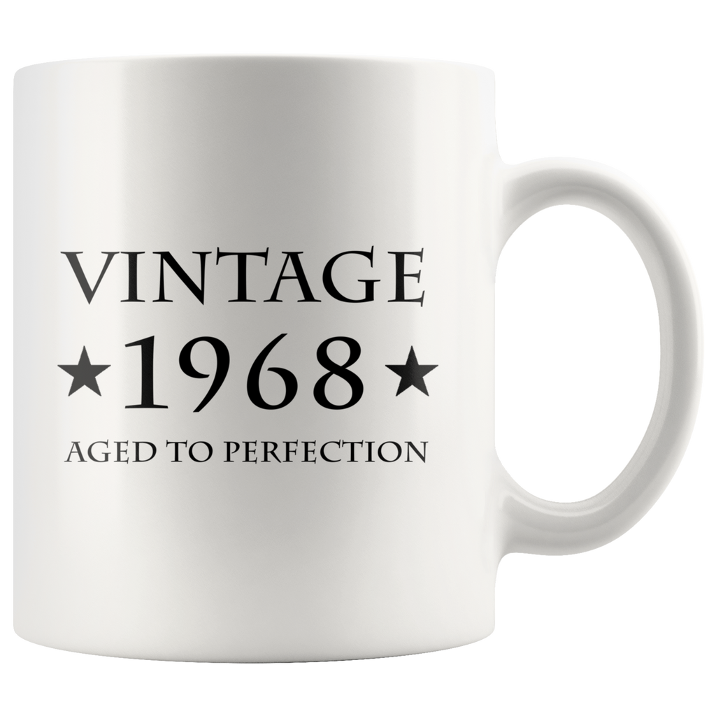Vintage 1968 Aged To Perfection White Mug