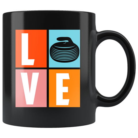 LOVE Curling 11oz Black Mug