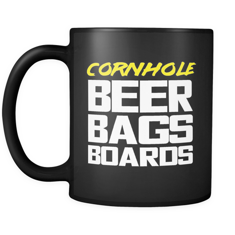 Cornhole Beer Bags Boards Black Mug