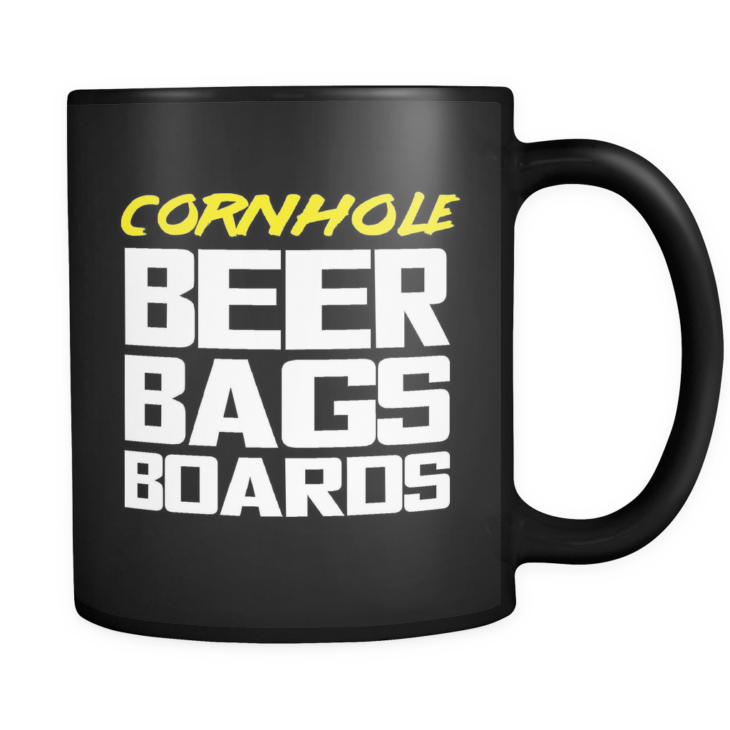 Cornhole Beer Bags Boards Black Mug