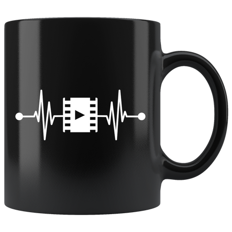Video Film Heartbeat 11oz Black Mug