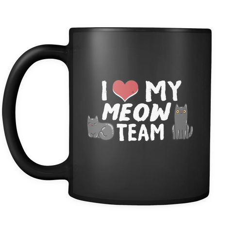 I Love My Meow Team Black Mug