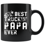 Best Truckin' Papa Ever 11oz Black Mug