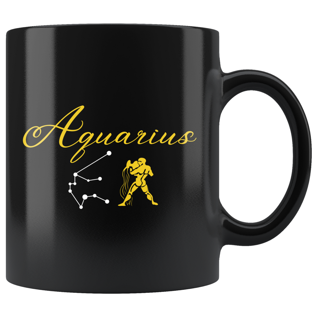 Aquarius 11oz Black Mug