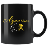 Aquarius 11oz Black Mug