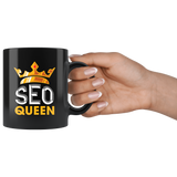 SEO Queen 11oz Black Mug