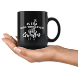 Just A Girl Who Loves Giraffes 11oz Black Mug