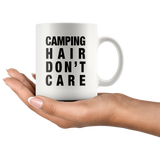 Camping Hair Don't Care White Mug