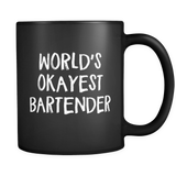 worlds okayest bartender black mug