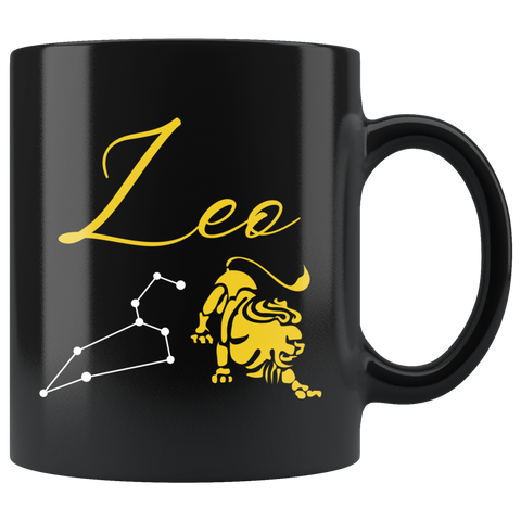 Leo 11oz Black Mug