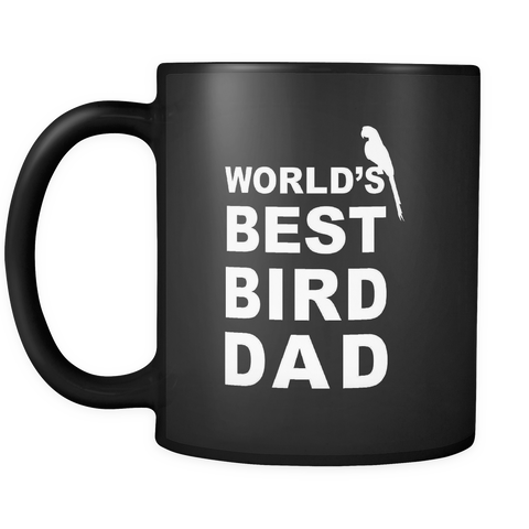 World's Best Bird Dad Black Mug