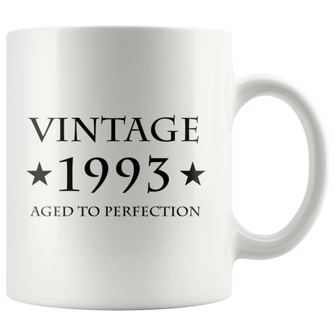 Vintage 1993 Aged To Perfection White Mug