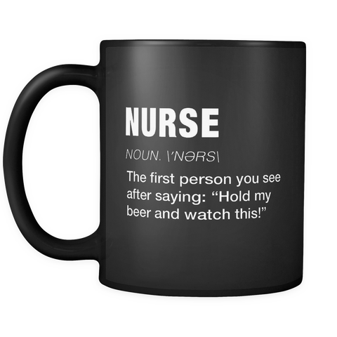 Nurse Definition Mug in Black