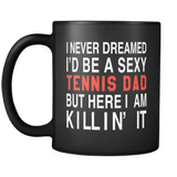 Tennis Dad Black Mug