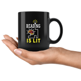 Reading Is Lit 11oz Black Mug