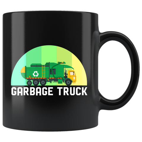 Garbage Truck 11oz Black Mug
