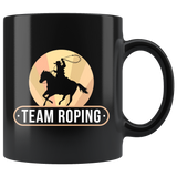 Team Roping - Cowboy 11oz Black Mug