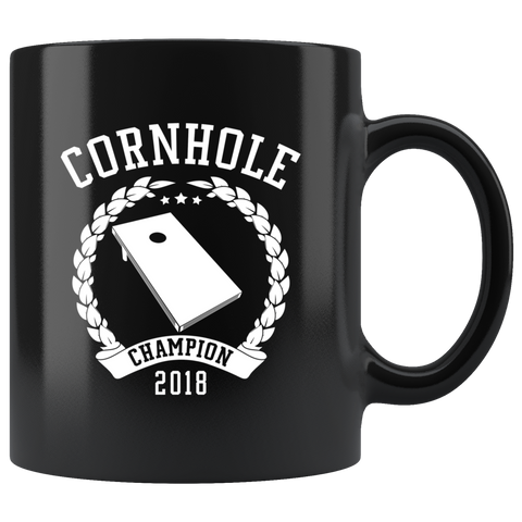 Cornhole Campion 2018 11oz Black Mug