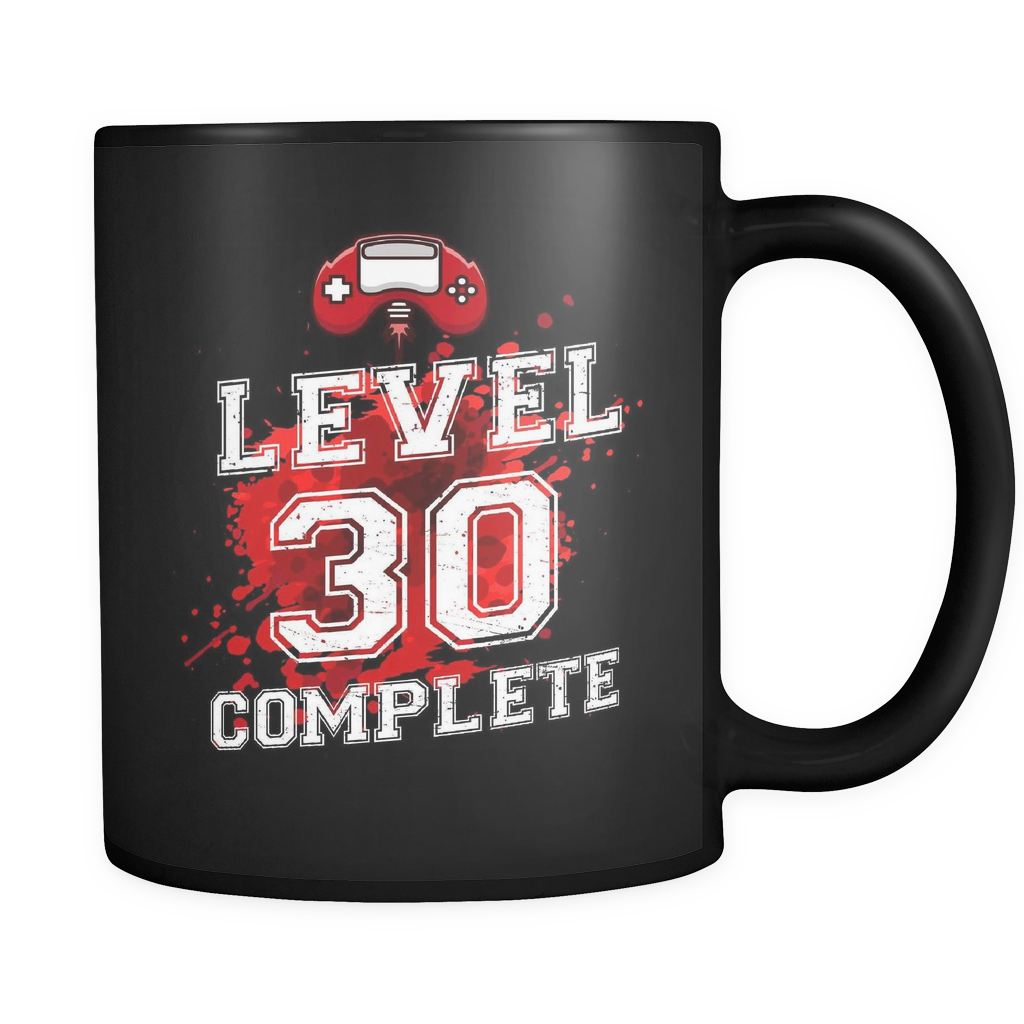 Level 30 - 30th Birthday Mug in Black