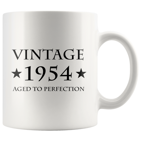 Vintage 1954 Aged To Perfection White Mug