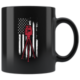 American Surveyor USA Flag 11oz Black Mug