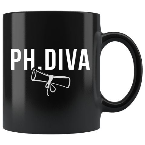 PH. Diva 11oz Black Mug