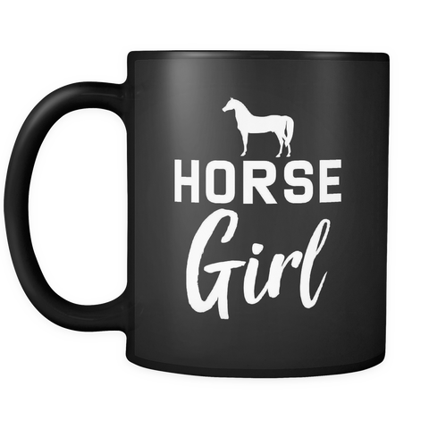 Horse Girl Mug - Equestrian Mug in Black