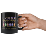 Ukulele acquisition syndrome 11oz black mug