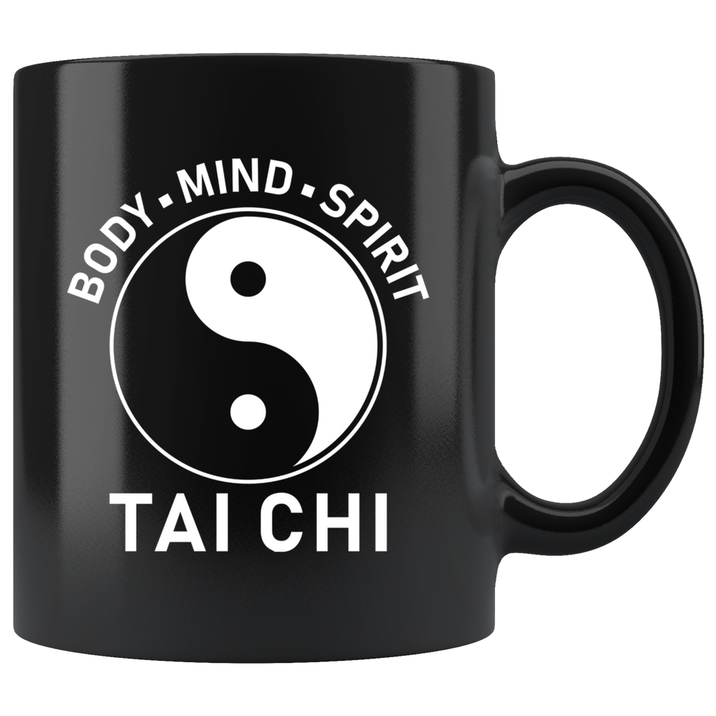 Tai Chi Body Mind Spirit 11oz Black Mug