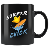 Surfer Chick 11oz Black Mug