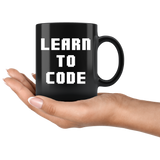 Learn To Code 11oz Black Mug