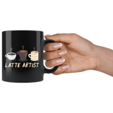 Latte Artist 11oz Black Mug