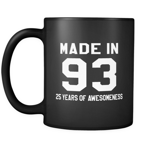 Made In 93 Black Mug