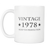 Vintage 1978 Aged To Perfection White Mug