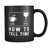How To Tell Time AM PM Black Mug