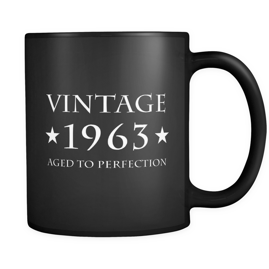 Vintage 1963 Aged to Perfection Black Mug
