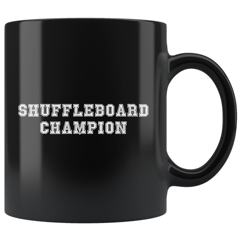Shuffleboard Champion 11oz Black Mug