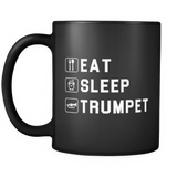 Eat Sleep Trumpet Black Mug