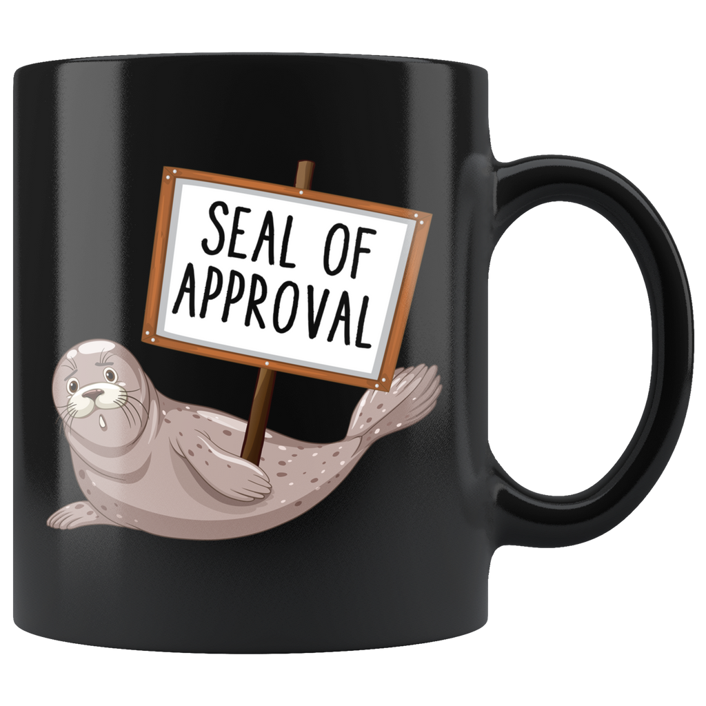 Seal Of Approval 11oz Black Mug