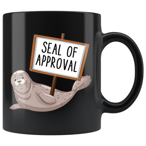 Seal Of Approval 11oz Black Mug