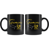 Gemini 11oz Black Mug