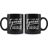 I Like My Iguana And Maybe Like 3 People 11oz Black Mug